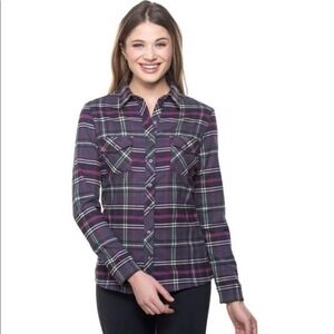 Kuhl Greta Flannel Button Front Plaid Shirt